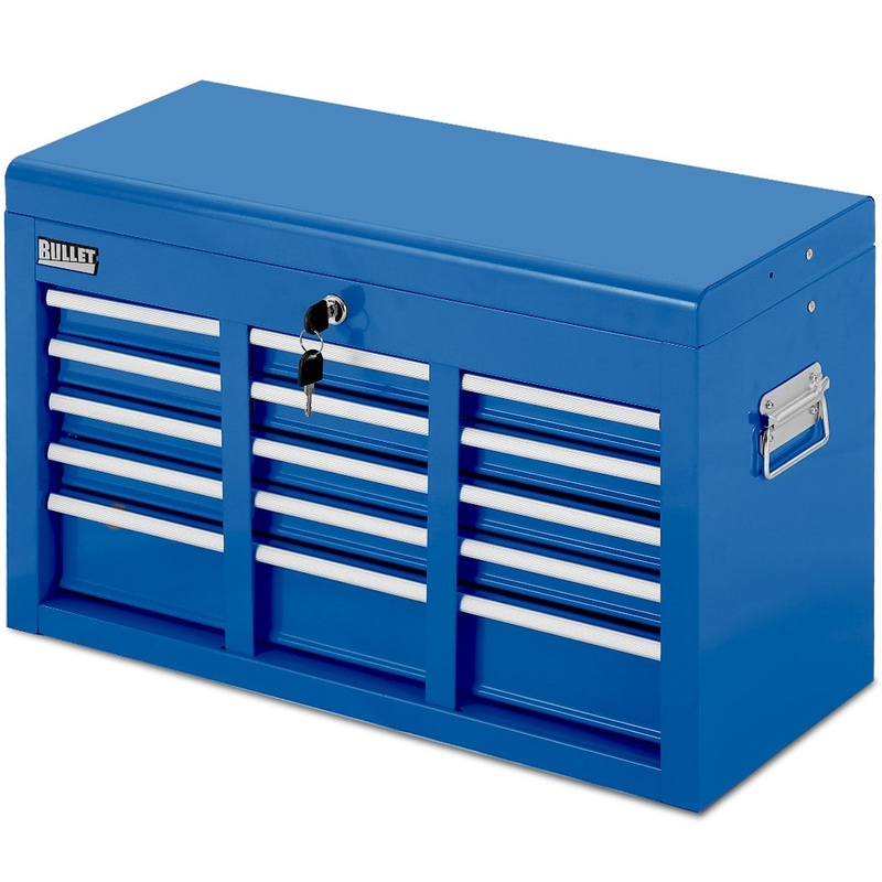 BULLET 9 Drawer Tool Box Chest, Organiser Mechanic Garage Storage Toolbox Set – Blue