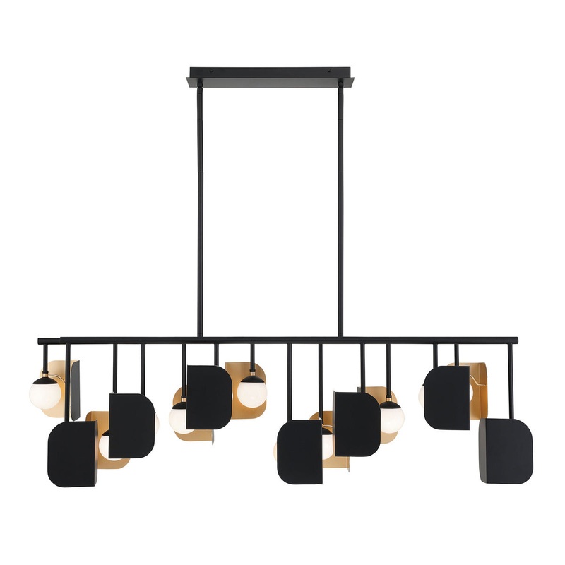 Cornice Chandelier 14-Light 60″ Gold-Black