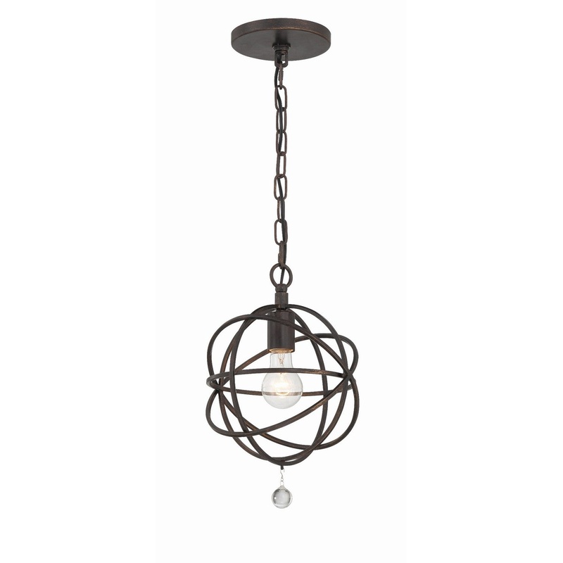 Crystorama 9220-EB Solaris One Light Pendant English Bronze