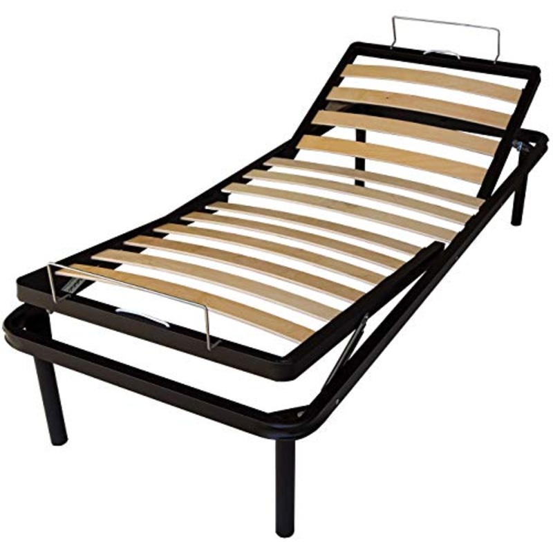 DOLCI SOGNI Rete Letto Singolo 80×190, Letto Singolo Reclinabile con Rete a Doghe, Altezza 35cm, Alzatesta e Alzapiedi a Reclinazione Manuale e Indipendenti, Ideale per Gravidanza, 100% Made In Italy