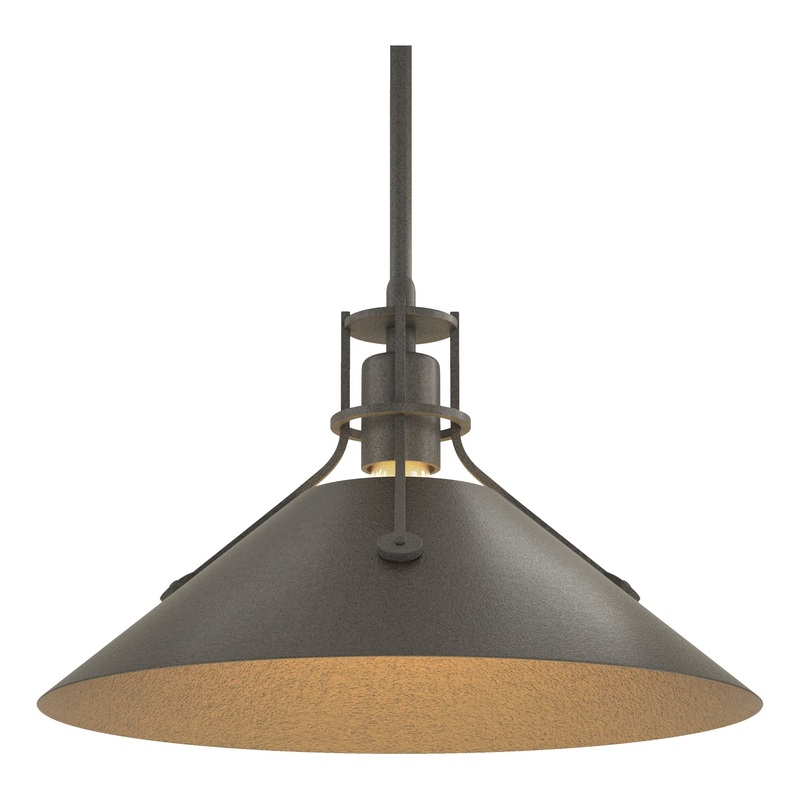 Henry Medium Steel Shade Pendant Natural Iron Oil Rubbed Bronze