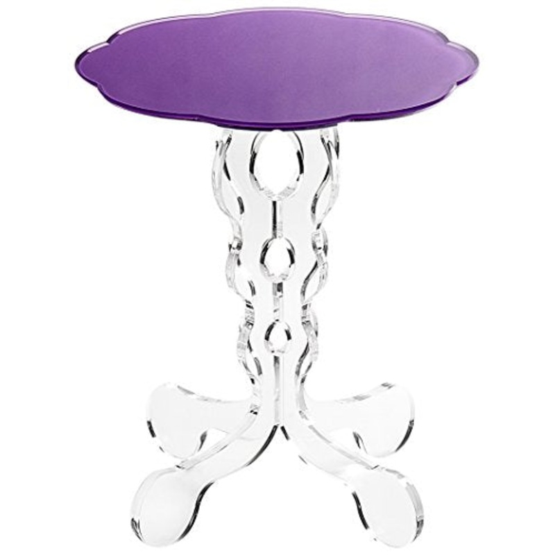 Iplex Design Arabesco Small Comodino/Tavolino in Plexiglass, Lavanda