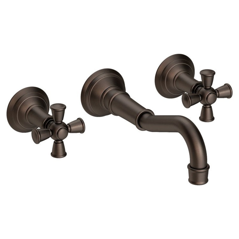 Lavatory Trim Jacobean Wall Mount 2 Cross English Bronze ADA Low Arc 1.2 Gallons per Minute