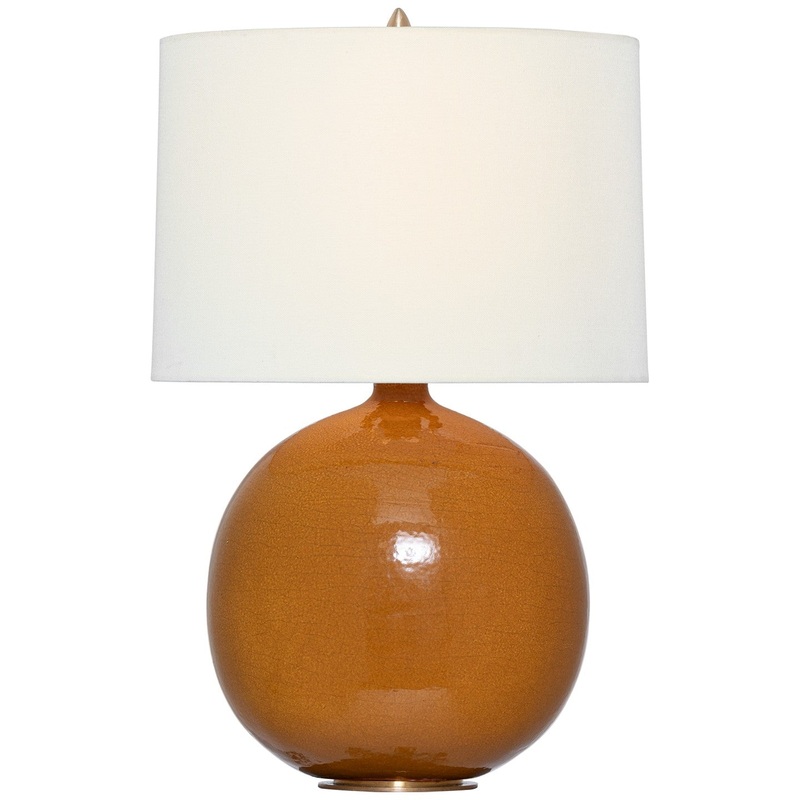LED Table Lamp from the Sao Paulo Collection in Crackled Sienna Finish by Visual Comfort Signature