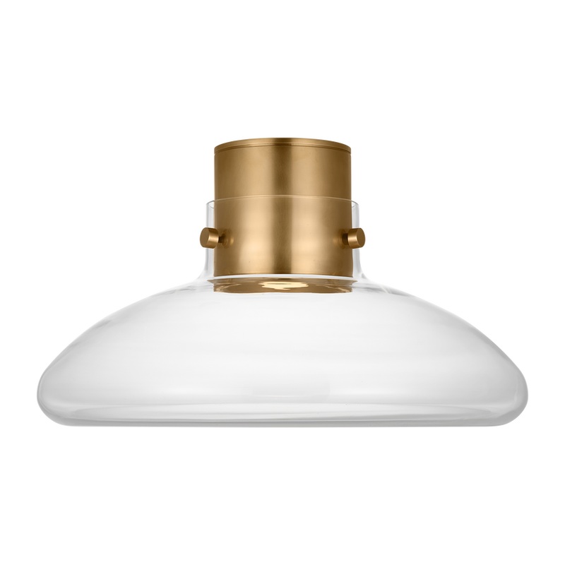 Morgan 18 Flush Mount Hand-Rubbed Antique Brass with Clear Glass