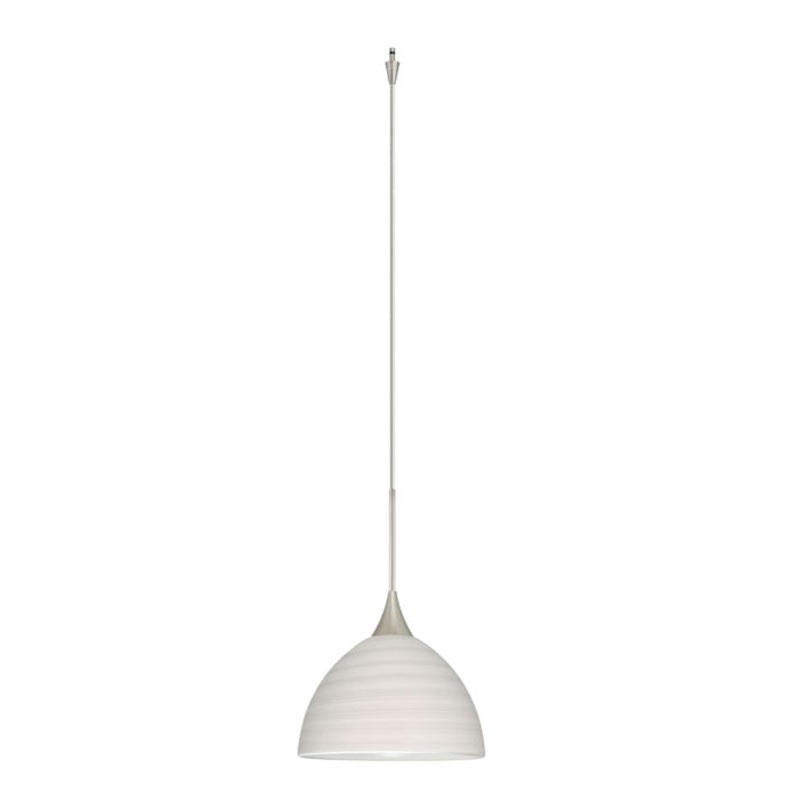 One Light Pendant from the Brella Collection in Satin Nickel Finish by Besa