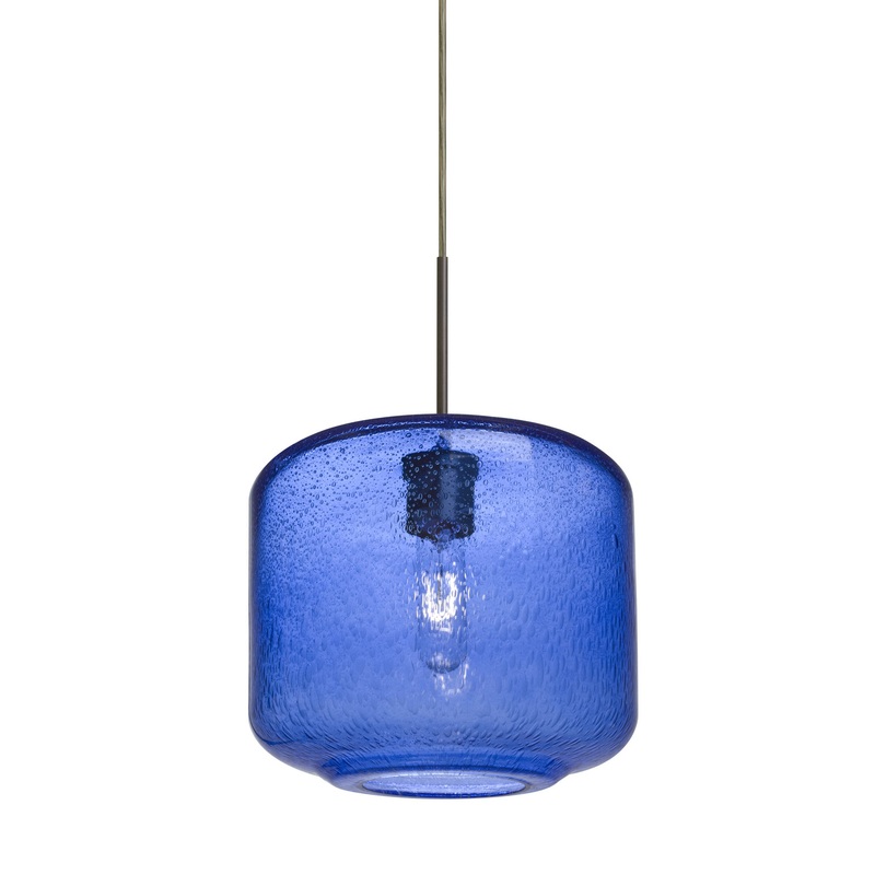One Light Pendant from the Niles Collection in Bronze Finish by Besa