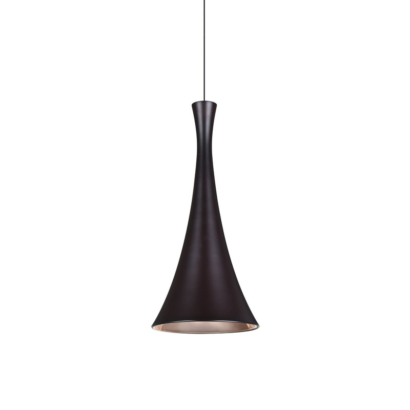 One Light Pendant from the Rondo Collection in Bronze Finish by Besa