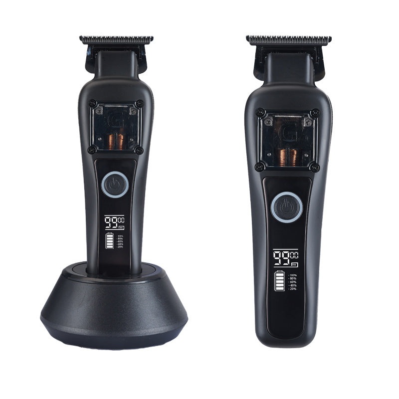 Professional Cordless Hair Clipper with Magnetic Motor – 9900 RPM, 180 Min Runtime, LCD Display & Dual Charging(black)