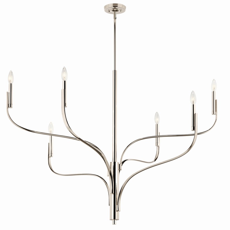 Six Light Chandelier from the Livadia Collection in Polished Nickel Finish by Kichler