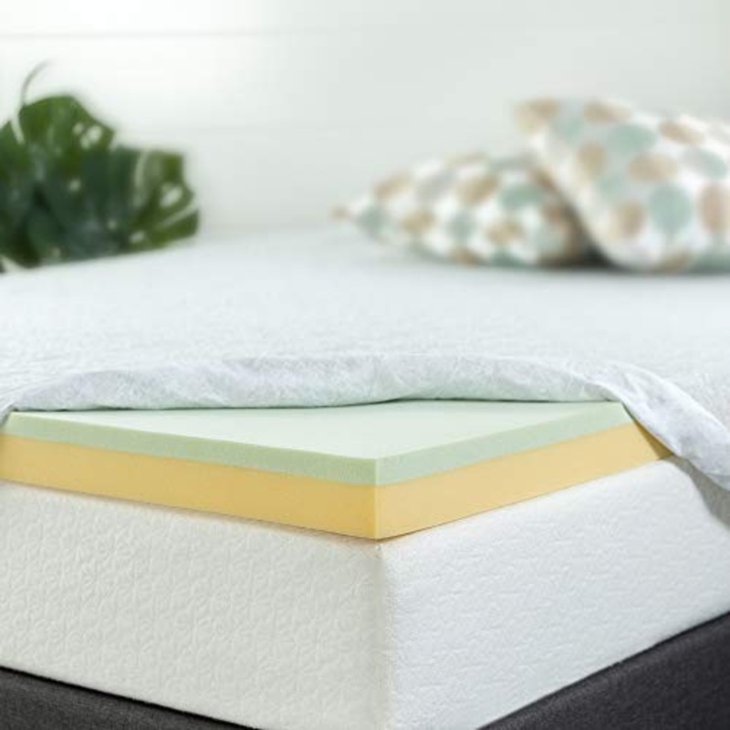 ZINUS Green Tea – Coprimaterasso in memory foam, 160 x 200 cm, per materasso, letto