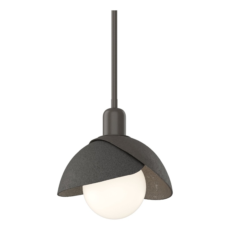 Brooklyn Double Shade Mini Pendant Dark Smoke Natural Iron