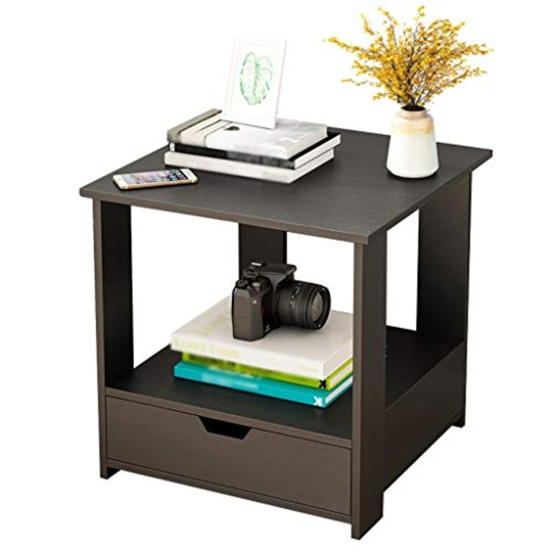 Comodino Piccolo Assemblea Domestica Ultra Narrow Mini Storage Box Locker Camera Studio Corridoio Nero 40X40X41cm FANJIANI