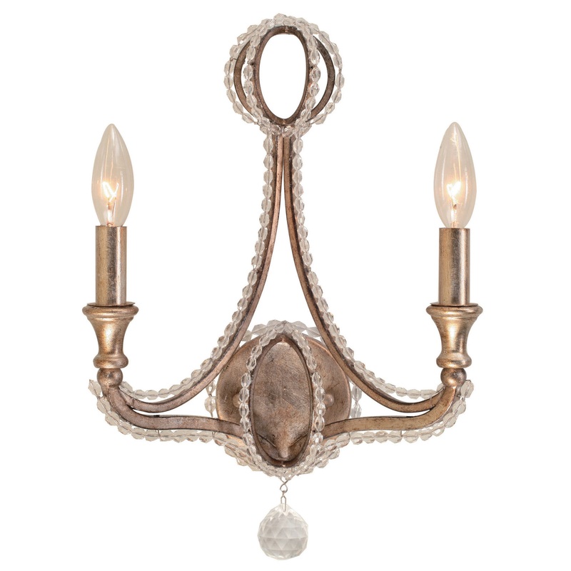 Crystorama 6762-DT Garland Two Light Wall Sconce Distressed Twilight