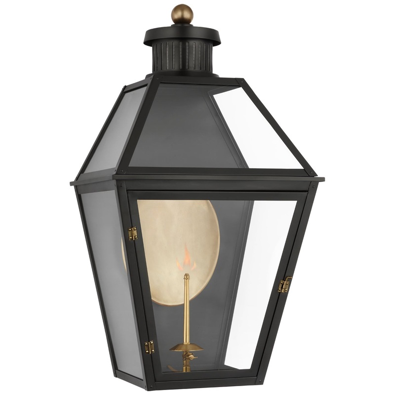 Gas Wall Lantern from the Stratford Gas Collection in Matte Black Finish by Visual Comfort Signature