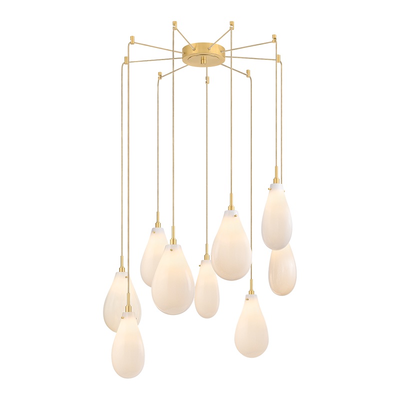 Ironwood 9-Light Chandelier Aged Brass