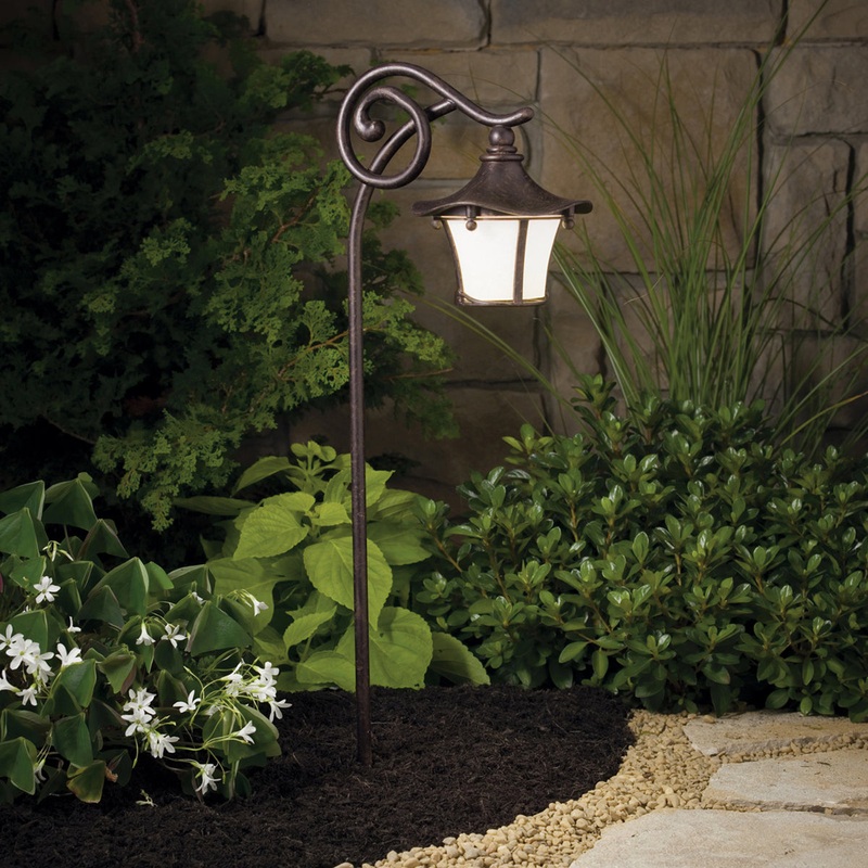 Kichler 15420AGZ One Light Path & Spread, Aged Bronze