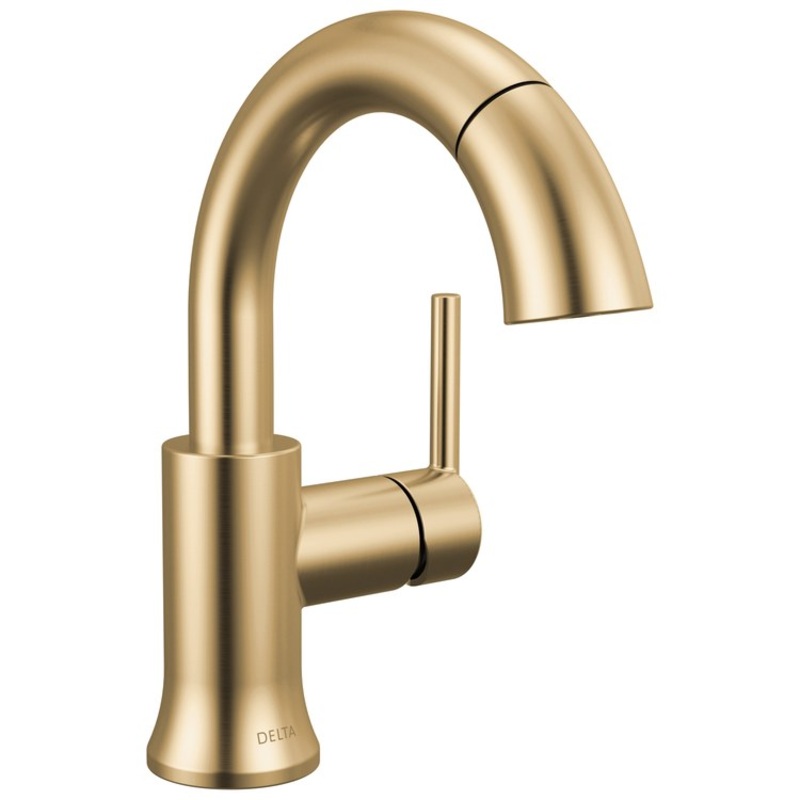 Lavatory Faucet Trinsic 1 Lever ADA WaterSense/CALGreen Champagne Bronze 1.2 Gallons per Minute Deck Mount Metal Pop-Up Drain 1/3 Hole MagnaTite Docking