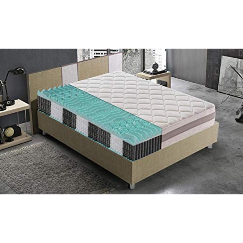MATERASSI E DOGHE Materassiedoghe – Materasso a Molle indipendenti insacchettate Matrimoniale 140×190 con Strato in Memory a 9 Zone differenziate Ortopedico – Ergonomico (140×190)
