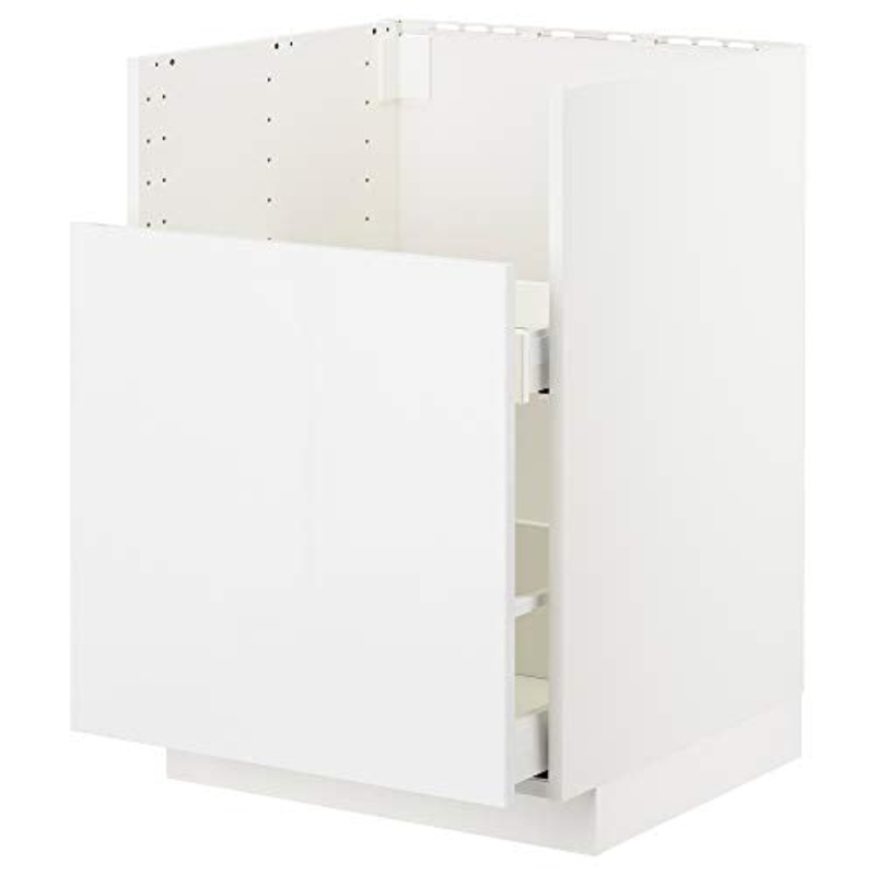 METOD bc f BREDSJN snk/1 frnt/2 drws 60×61.6×88 cm bianco Ringhult/lucido bianco