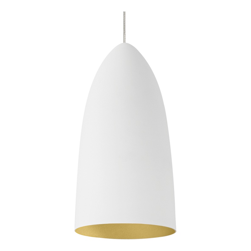 Mini Signal Pendant MonoRail Satin Nickel and Rubberized White/Gold None