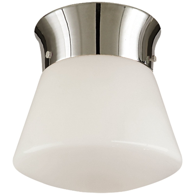 One Light Ceiling Mount from the Perry Street Collection in Polished Nickel Finish by Visual Comfort Signature