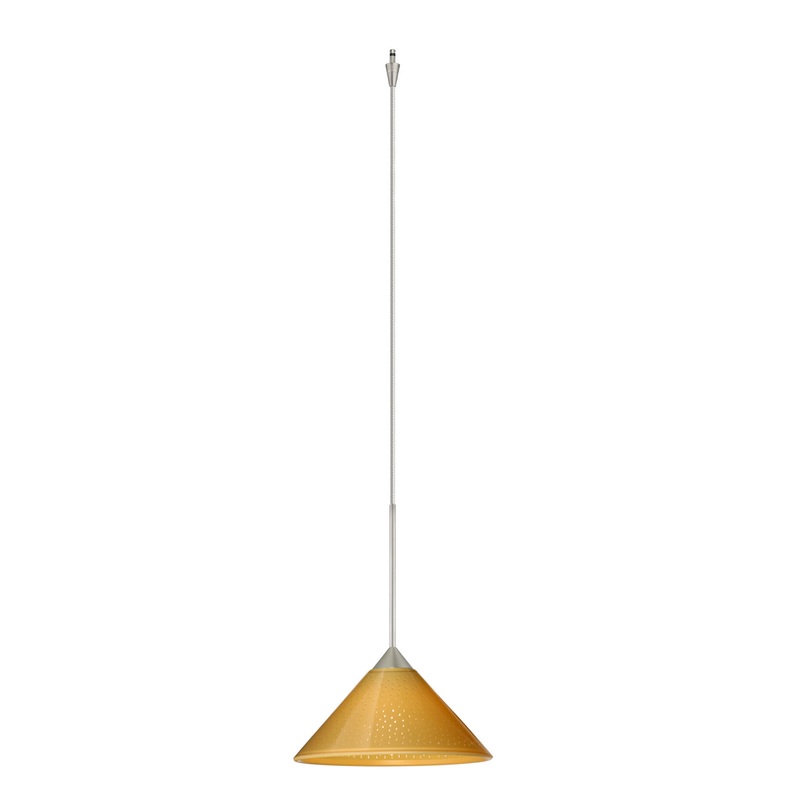 One Light Pendant from the Kona Collection in Satin Nickel Finish by Besa