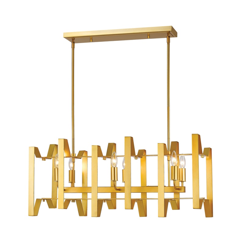 Six Light Island/Billiard from the Marsala Collection in Polished Metallic Gold Finish by Z-Lite