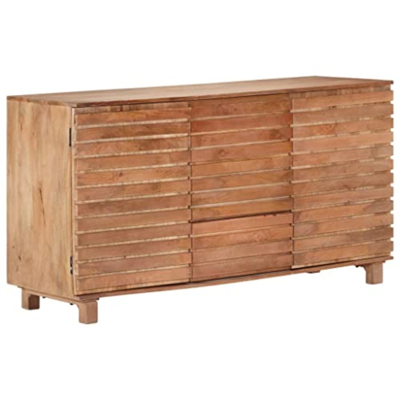 vidaXL Legno Massello di Mango Credenza Madia Mobile Armadietto Armadio Mobiletto Alto Portaoggetti Cassa Cassapanca Mobili 150x50x81 cm