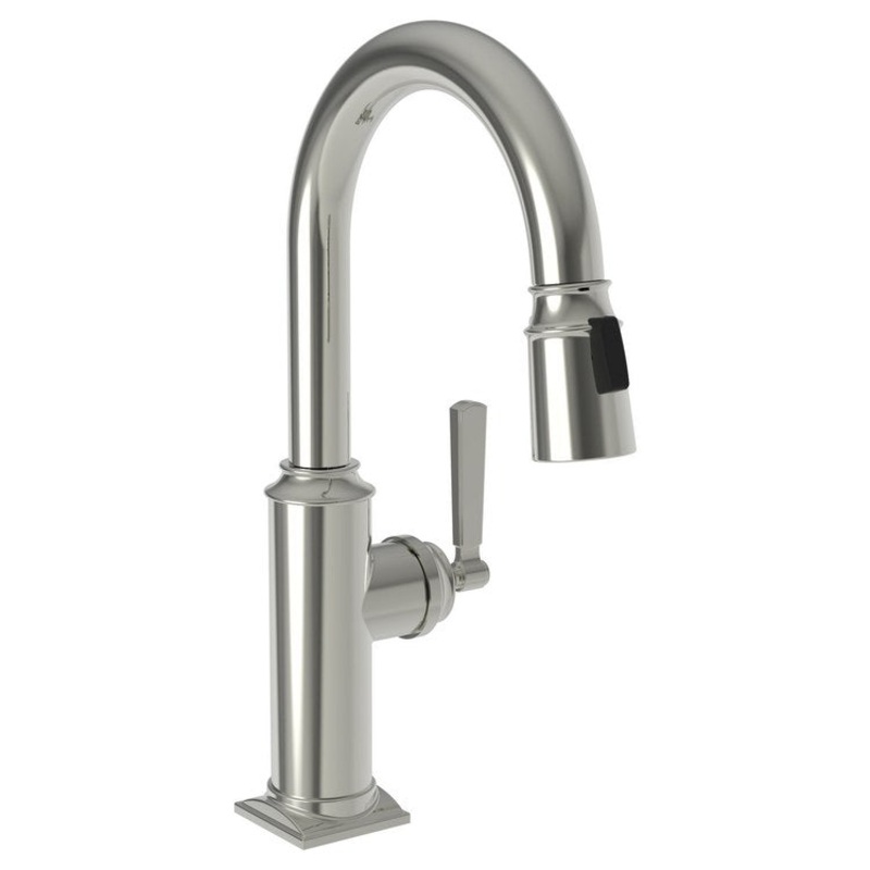 Bar Faucet Adams 1 Lever ADA Polished Nickel Pull Down Swivel Brass Spout Height 8-2/7 Inch 1.8 Gallons per Minute