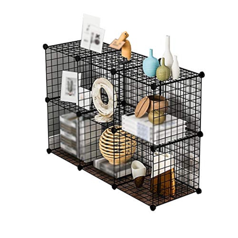 Comodino Maglia di Ferro 6 Reticolo Risparmio di Spazio Semplice Casa Moderna Camera Da Letto Creativo Armadietto 111X37X75 CM FANJIANI