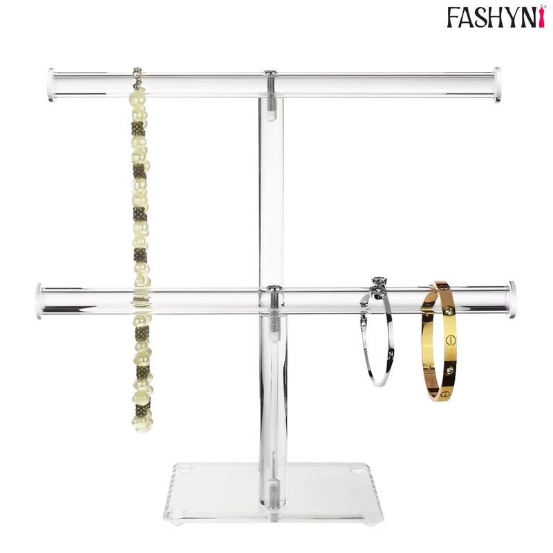 Fashyni Acrylic Jewelry Necklace and Bracelet Stand Organizer