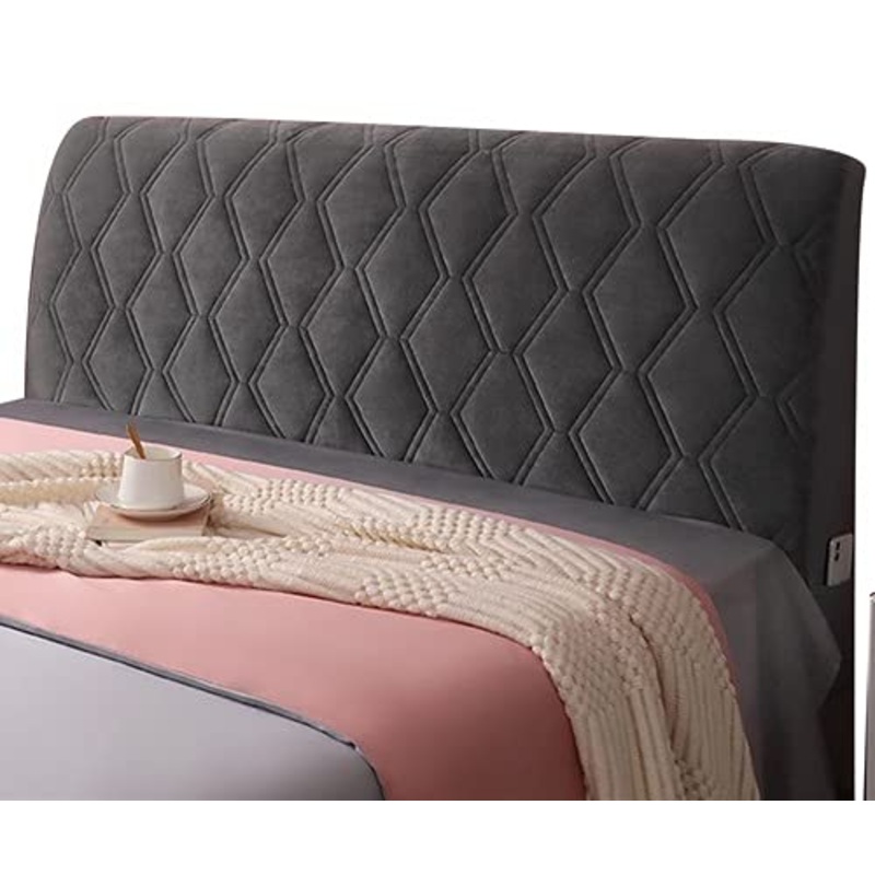 Fodera per Testiera per Letto Copri Copertura Testata Letto Matrimoniale/Singolo 150/160/180/200 CM Premium Imbottita Elastica Copritestata Letto Velluto Protezione Anti-collisione Cuscino