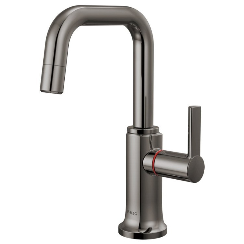 Hot Water Dispenser Kintsu Instant Faucet 1 Lever ADA Square 360 DEG Swivel Lumicoat Black Onyx