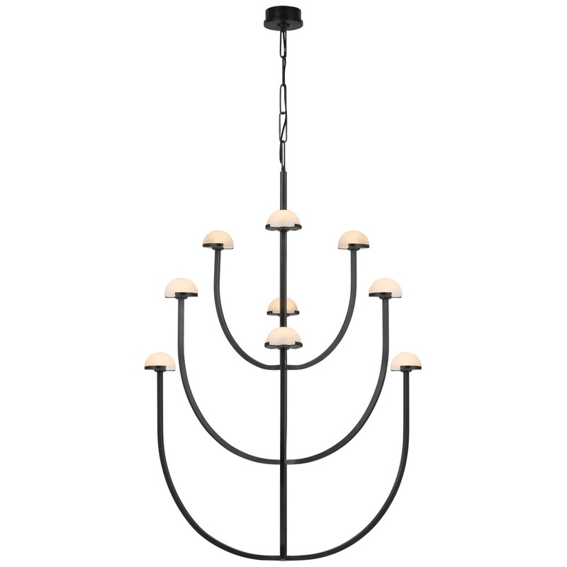 LED Chandelier from the Pedra Collection in Bronze Finish by Visual Comfort Signature