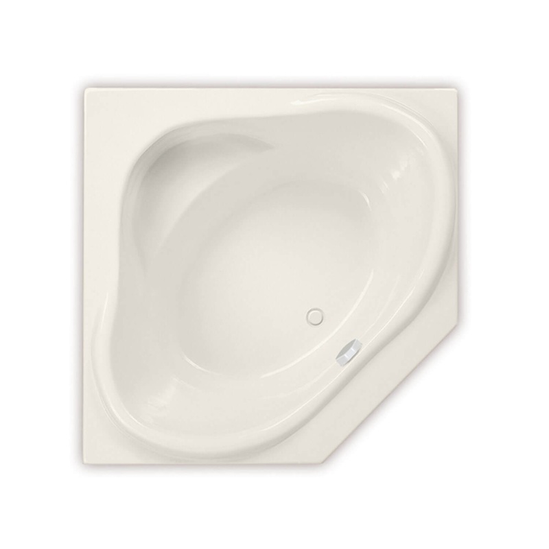 MAAX 101212-091-007-000 Nancy 54 x 54 Acrylic Drop-in Center Drain 10 Microjets Bathtub in Biscuit