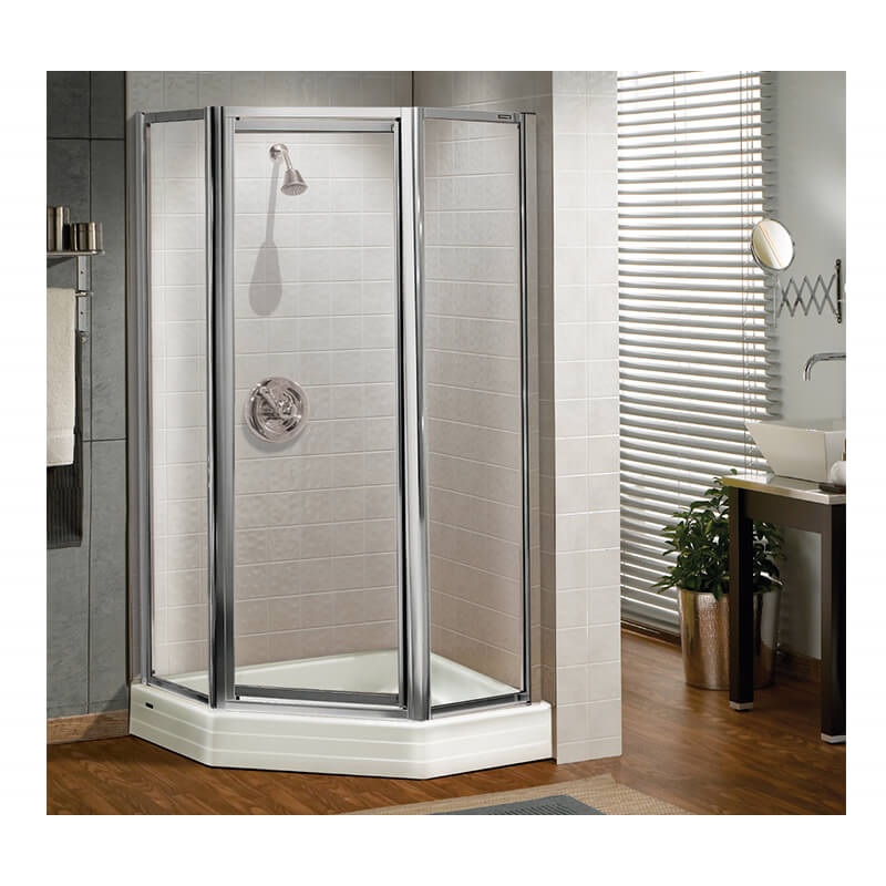 MAAX 137730-900-084-000 Silhouette Plus Neo-angle 38 x 38-40 x 40 x 70 in Pivot Shower Door for Corner Installation with Clear glass in Chrome