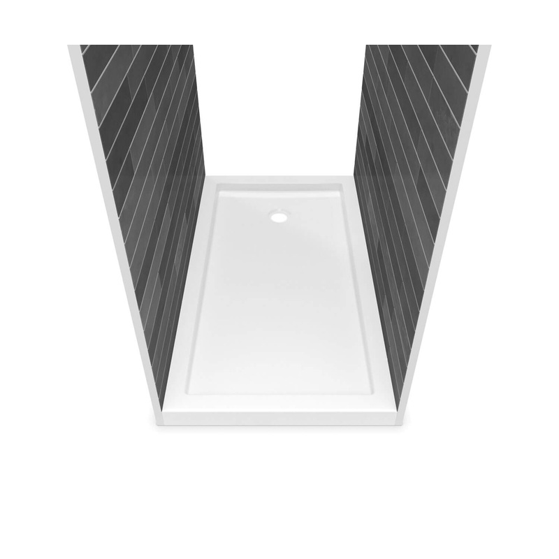 MAAX 410006-506-001-000 B3Round 6036 Acrylic Tunnel Shower Base in White with Center Drain