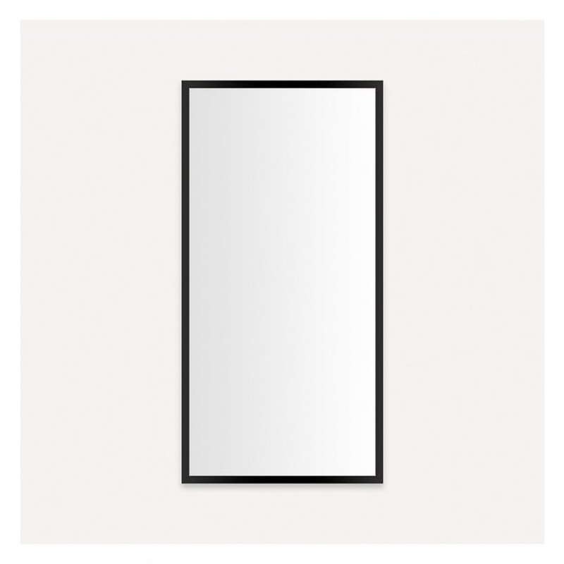 Medicine Cabinet Profiles 20W x 40H x 6D Inch 1 Doors Mirror Matte Black Flat Top Left Hand Side Electric