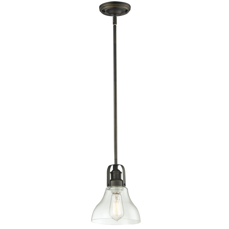 One Light Mini Pendant from the Forge Collection in Vintage Bronze Finish by Z-Lite