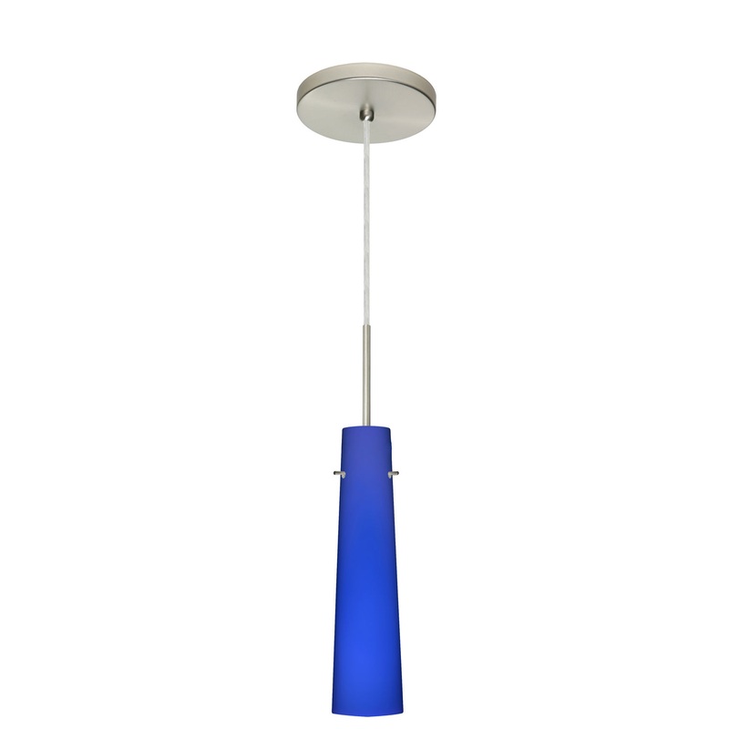 One Light Pendant from the Camino Collection in Satin Nickel Finish by Besa