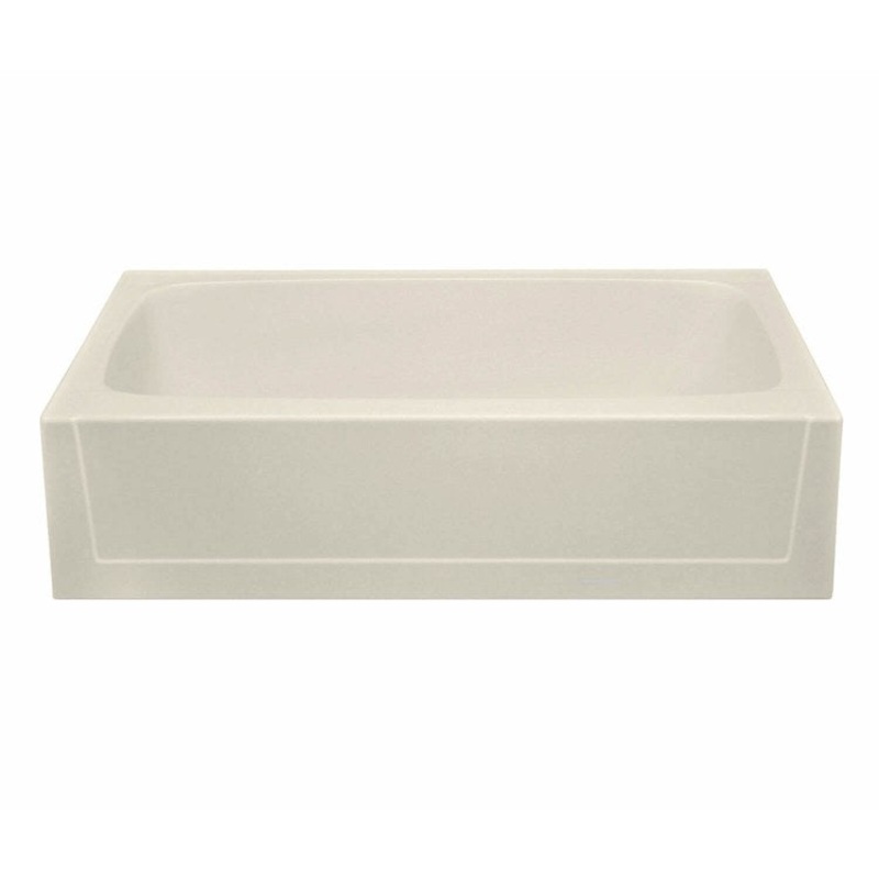 Soaking Tub Alcove Right Drain Bone Rectangle 50 Gallons 60 x 30 x 15 Inch