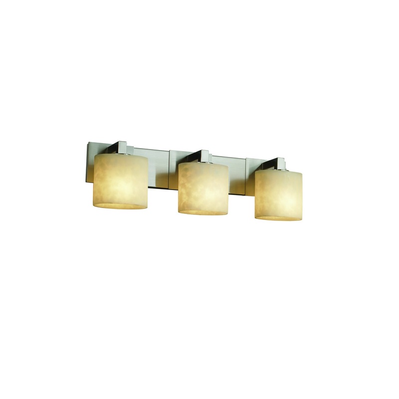 Three Light Bath Bar from the Clouds Collection in Brushed Nickel Finish by Justice Designs