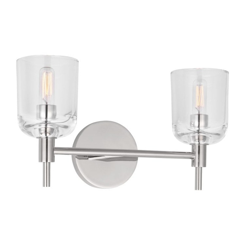 Vanity Light Hartley 2 Lamp Polished Nickel Steel LED Candelabra T6