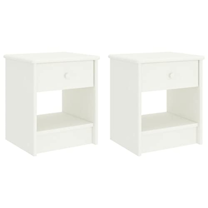 vidaXL Comodini 2pz Bianco 35x30x40 cm Pino Massello