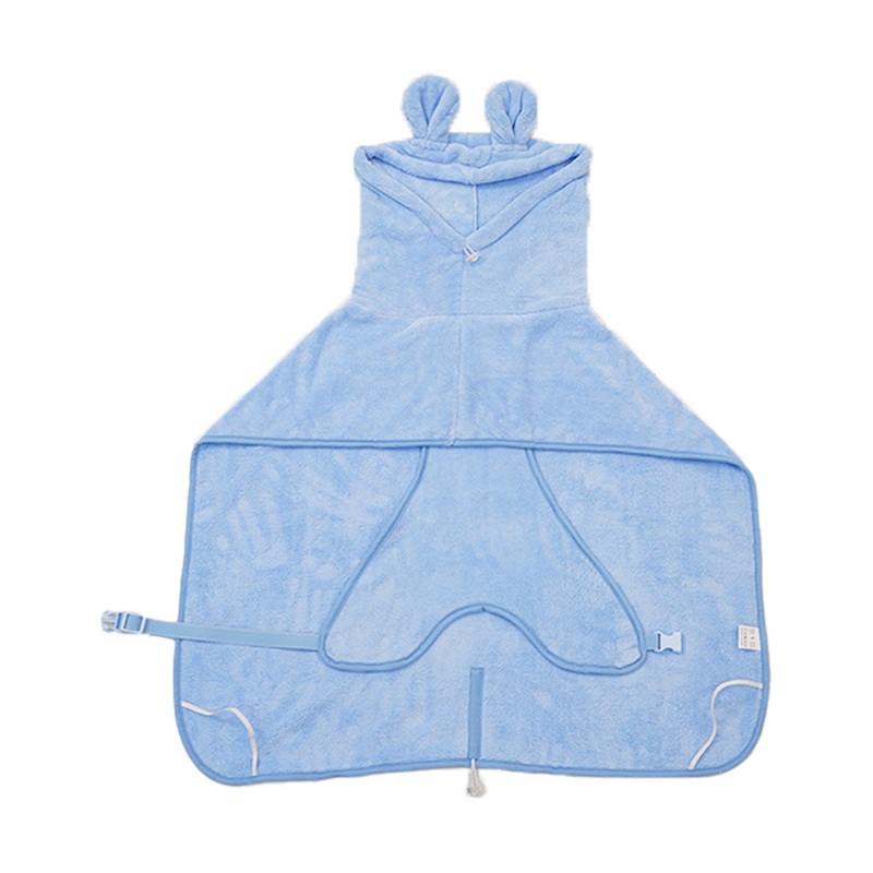Blue Hooded Dog Bathrobe – Super Absorbent, Adjustable Fit, Cozy Pet Towel (Size : M)