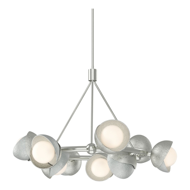 Brooklyn 9-Light Double Shade Ring Pendant Sterling Vintage Platinum