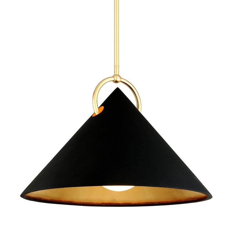 Corbett Lighting 289-42-GL/SBK Charm One Light Pendant Gold Leaf/Soft Black Combo