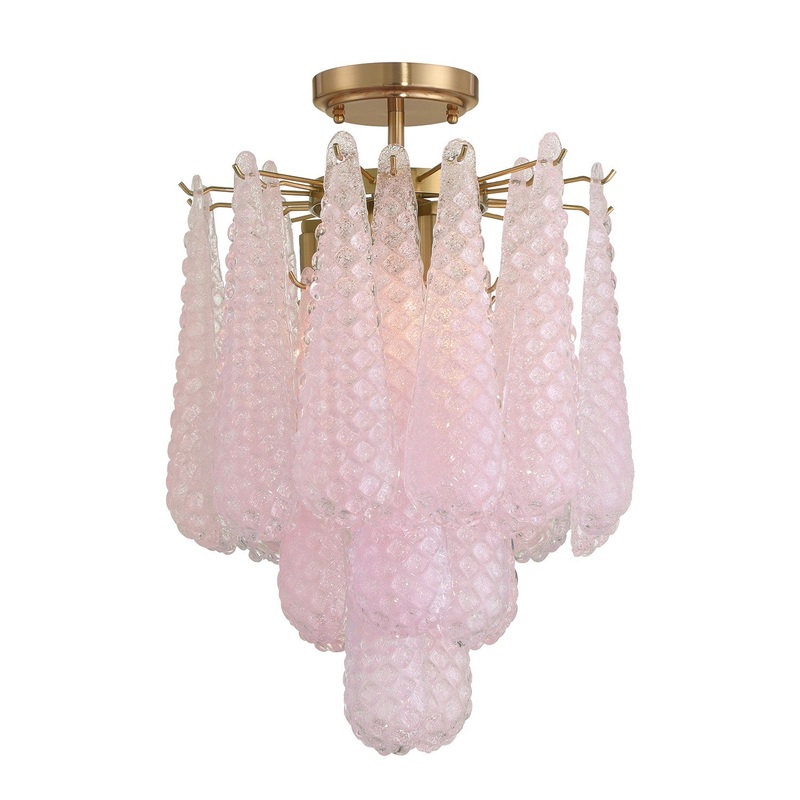 Four Light Semi Flush Mount from the Ollie Collection in Aged Brass Finish by Crystorama