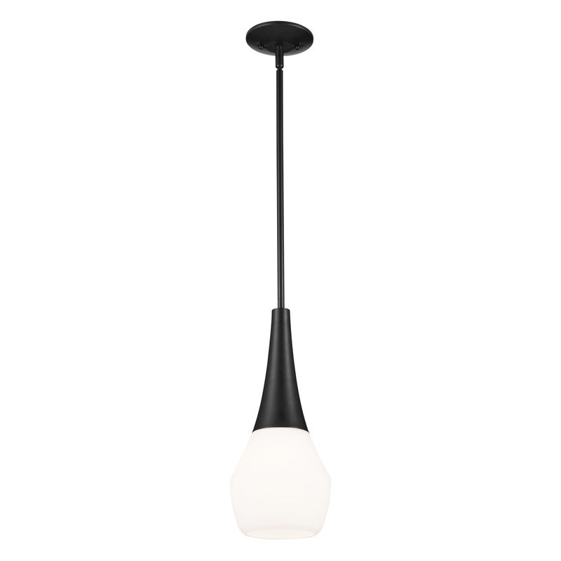 Kichler 52529BK One Light Pendant, Black